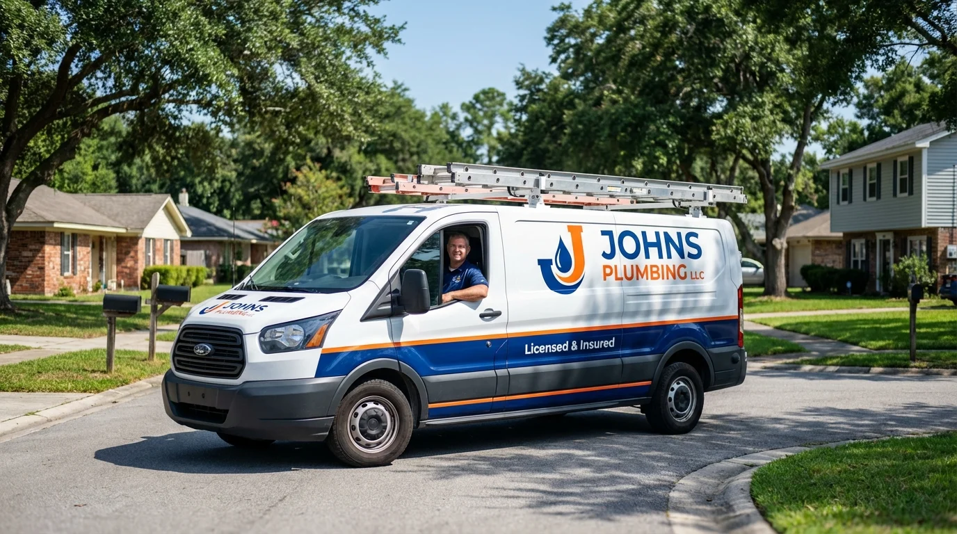 Johns Plumbing LLC service van in Rainsville, AL