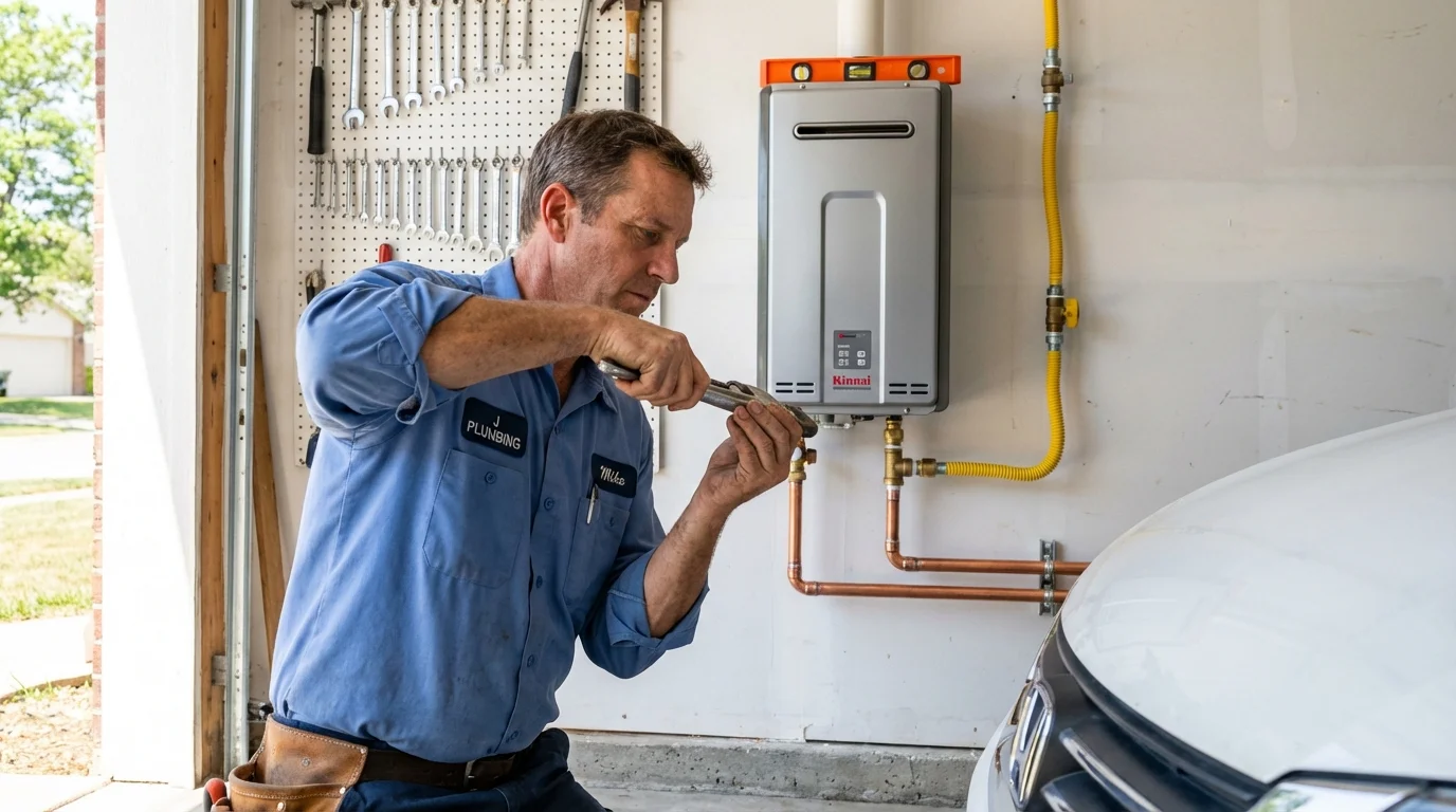 Tankless water heater installation by a Johns Plumbing LLC plumber in Rainsville